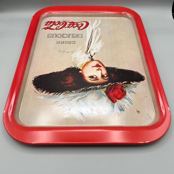 Vintage 1971 Coca Cola Serving Tray Hamilton King 1909 Girl Big Hat Metal Coke 1 - Picture 3 of 9